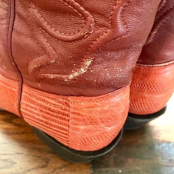 Wild West J-Toe Lizard Boots in Cognac - Picture 3 of 4